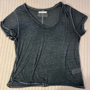 Free People Dark Gray Short Sleeve Tee